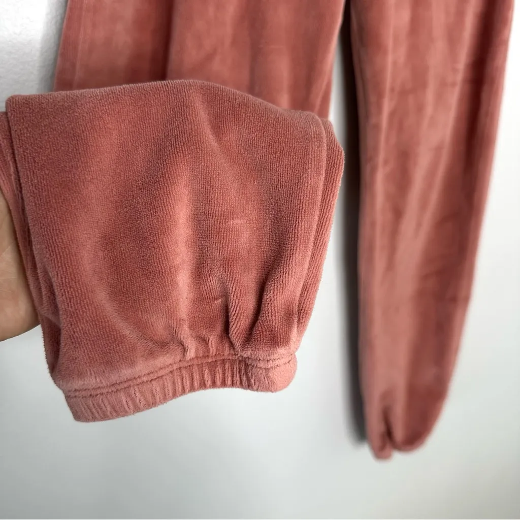 Aerie Real Obsessed Velour Jogger Pants Women's XS Velvet Pink Blush Sweats Cozy - Image 3