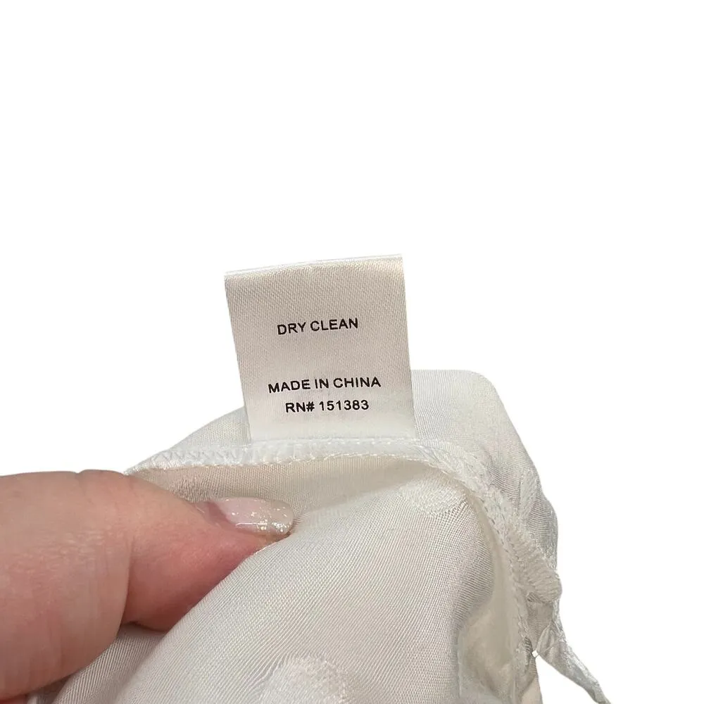 Current Air Los‎ Angeles White Swiss Dot Lace Button Down Blouse Size Medium - Image 11