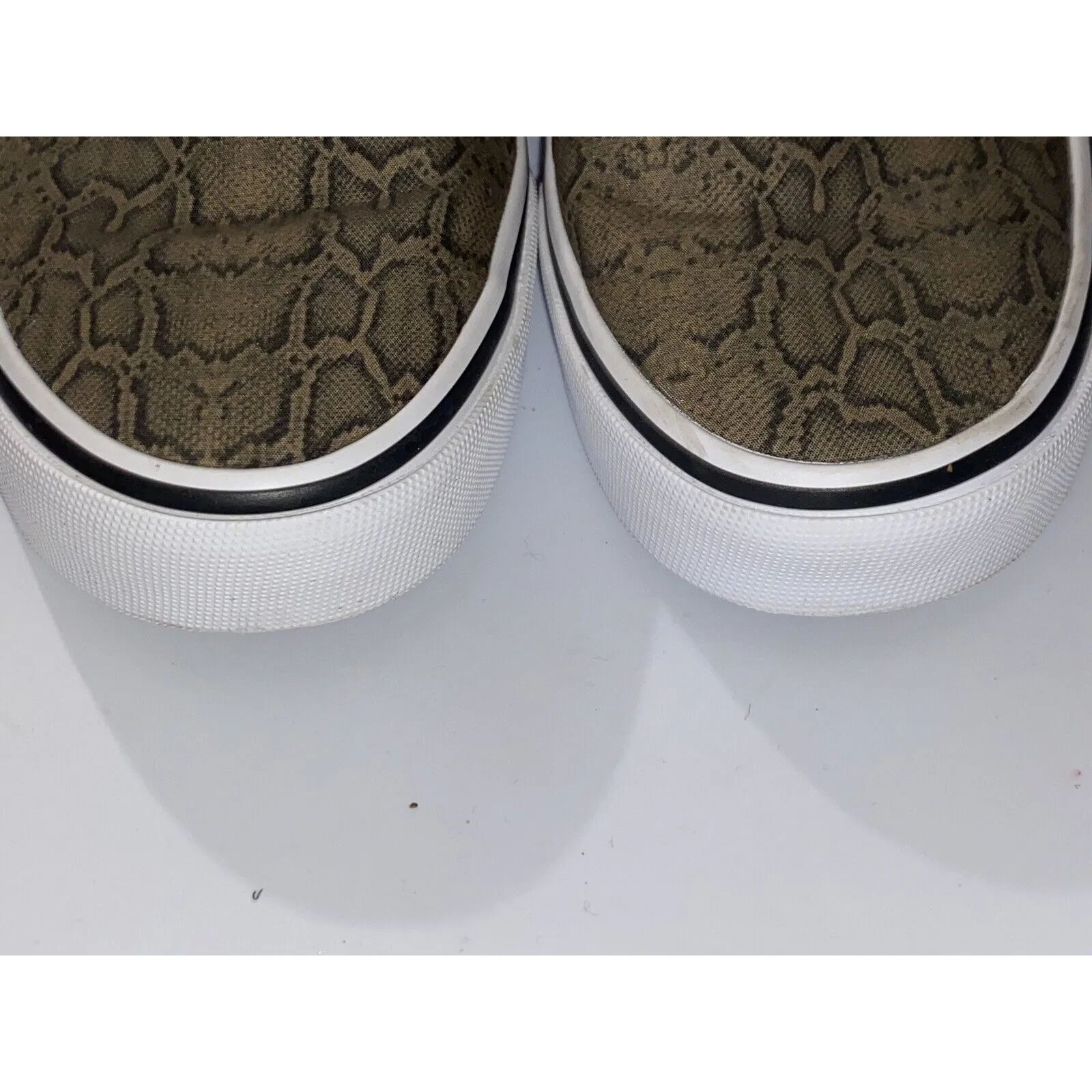 Vans Asher Slip On Women's Sz 7 Shoes Sneakers Casual Canvas Snake Print Kelp - Image 9