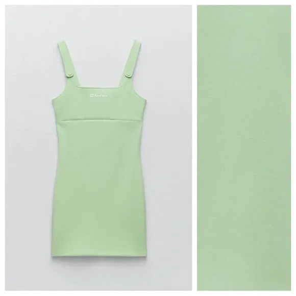 NWT Zara x Lotto Limited Edition Capsule Collection Green Mini Dress - Image 7