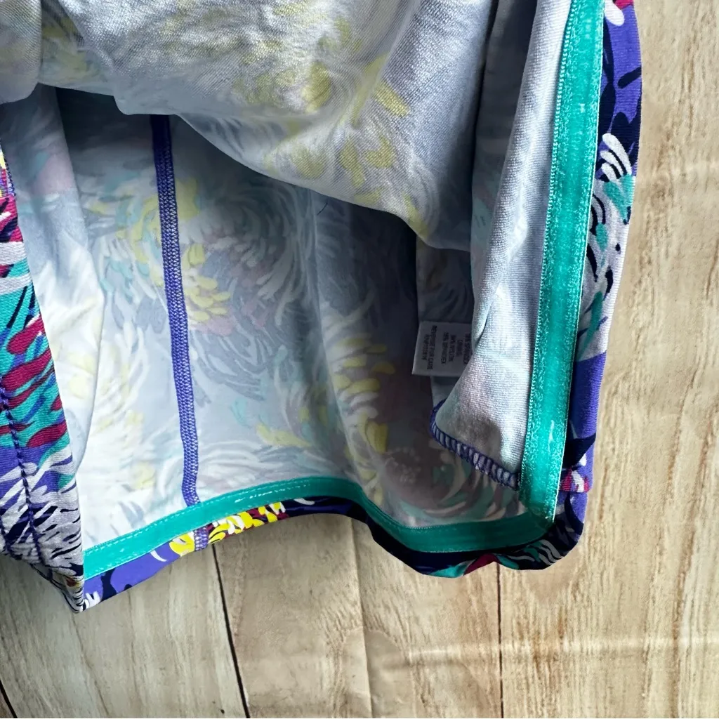 Zinni by Garnet‎ Hill Vibrant Purple Floral Workout Tank Top - Image 3