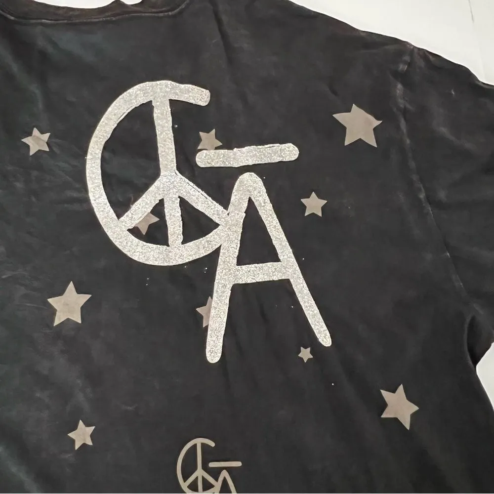 C Bar A Lovestock Ranch by Christian Audigier XXL Stars Mushroom Psychedelic Tee Black - Image 8