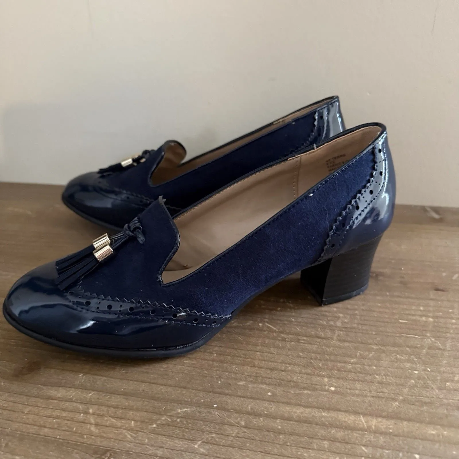 Karen Scott Terrie Blue Tassel Oxfords Block Heels Size 6.5 - Image 4