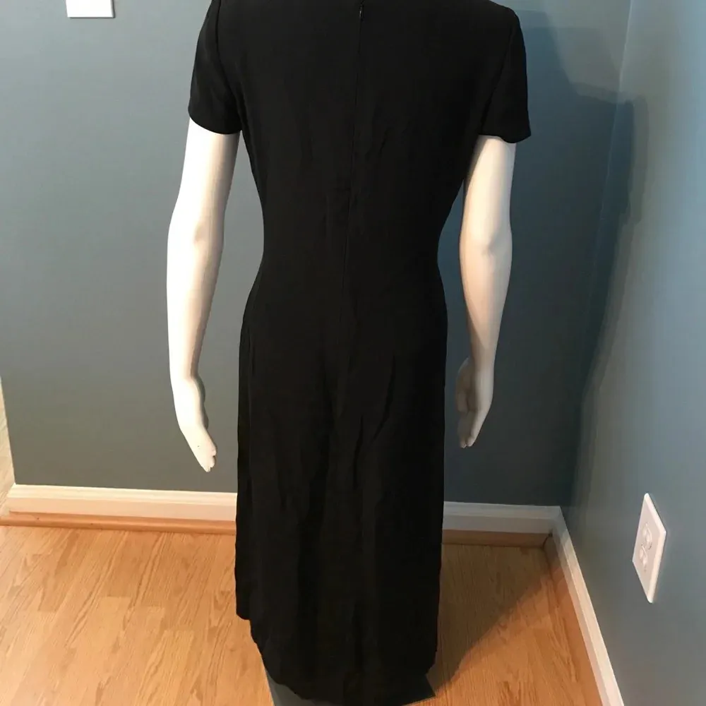 Giorgio Armani black midi short sleeve dress - Image 4