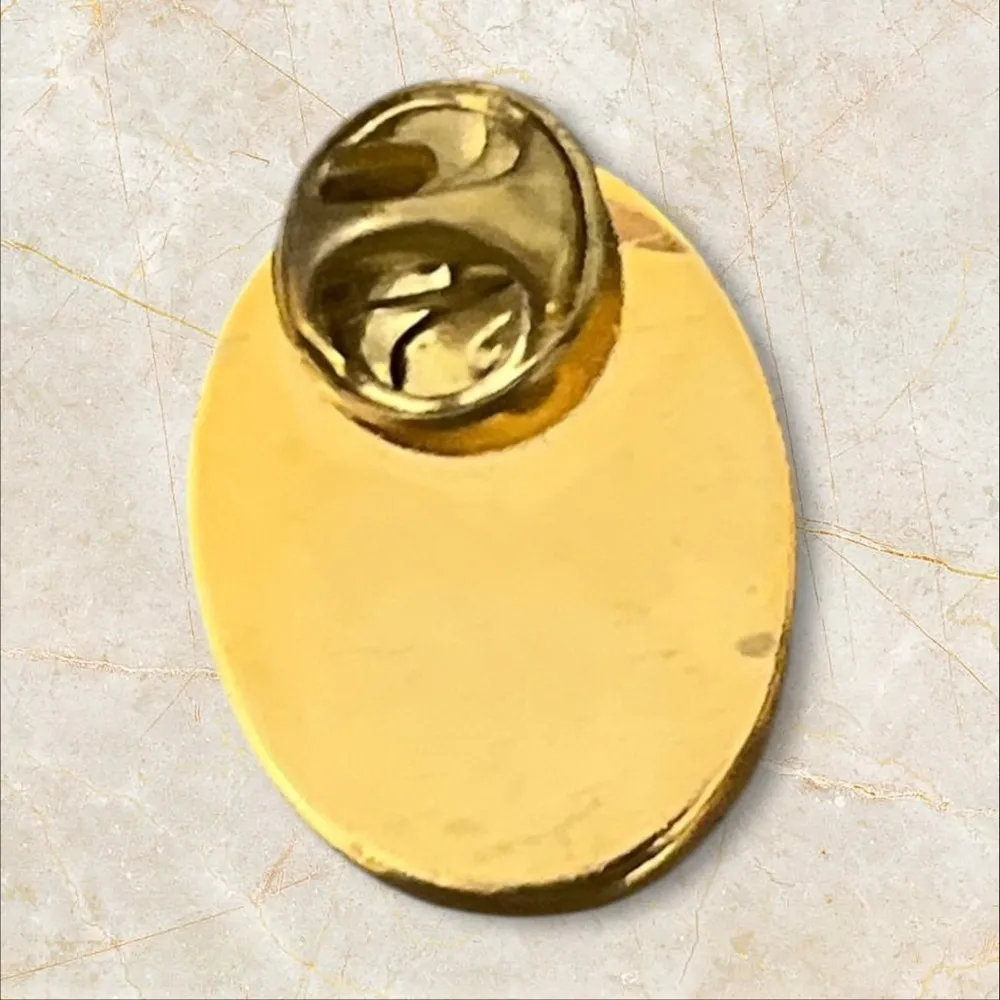 Vintage Estate Coral Peach Cameo Angel Wings Gold Tone Lapel Brooch Pin - Image 6