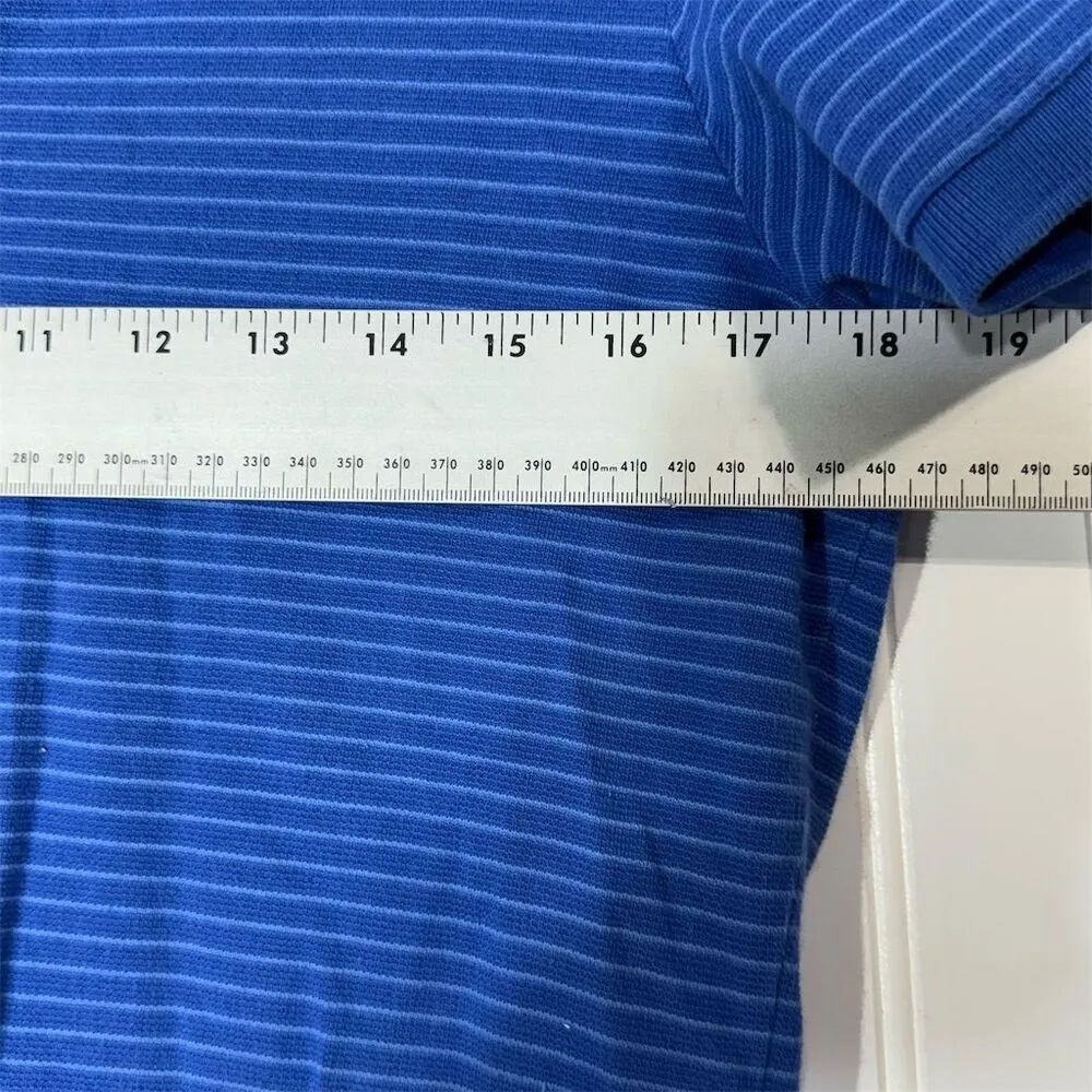 Vintage Y2K Tommy Hilfiger Golf Polo Shirt L Blue Stripe 100% Cotton Preppy Core - Image 2