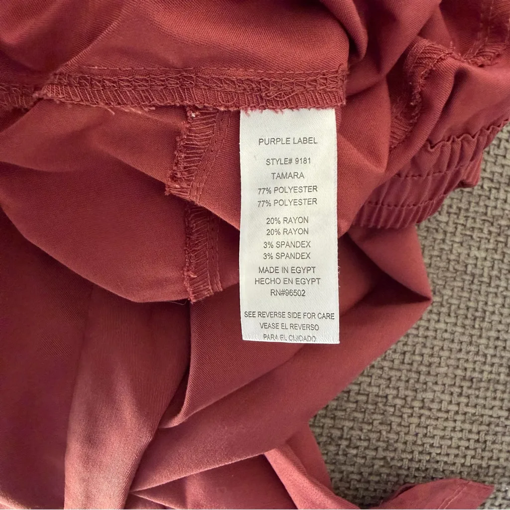 Healing Hands Purple Label Tamara Scrub Pants Wine Burgundy Size L 6-Pocket 9181 - Image 9