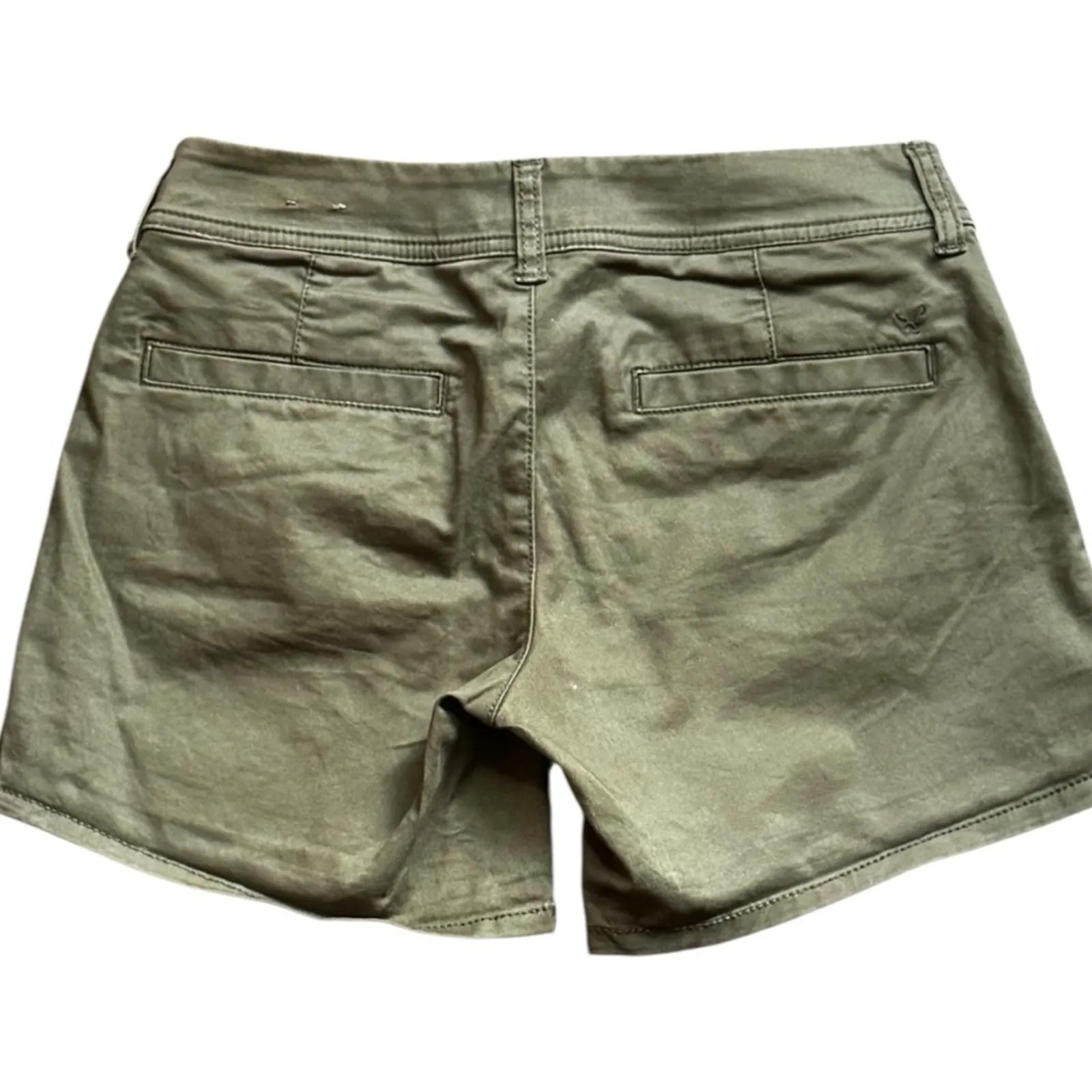 American Eagle Outfitters Green Cargo Shorts Classic Midi Style Sz 0 - Image 5