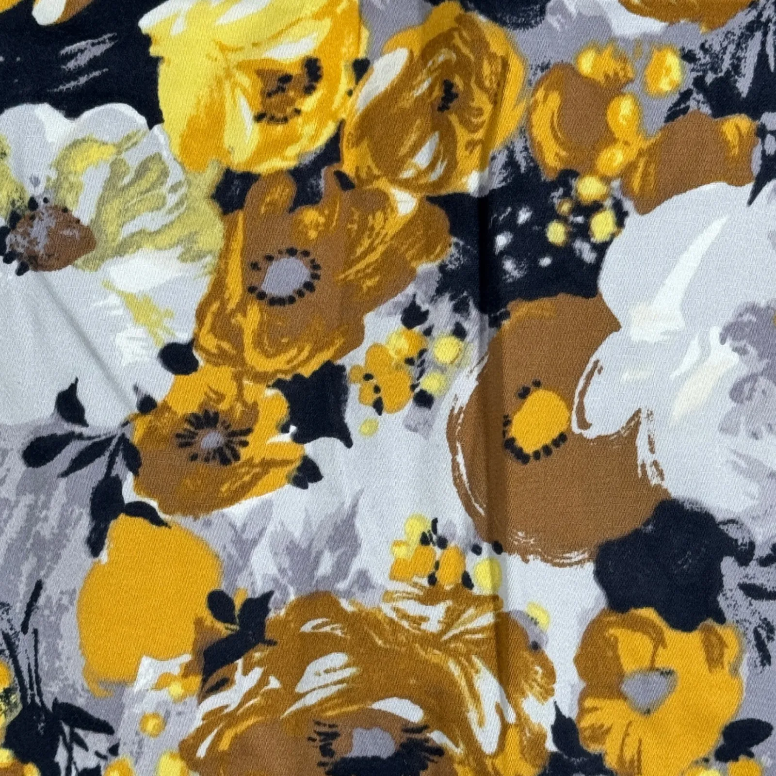 J.Crew‎ Skirt Floral Print Stretch Cotton Blend Career Casual Yellow Gray Size 4 - Image 5