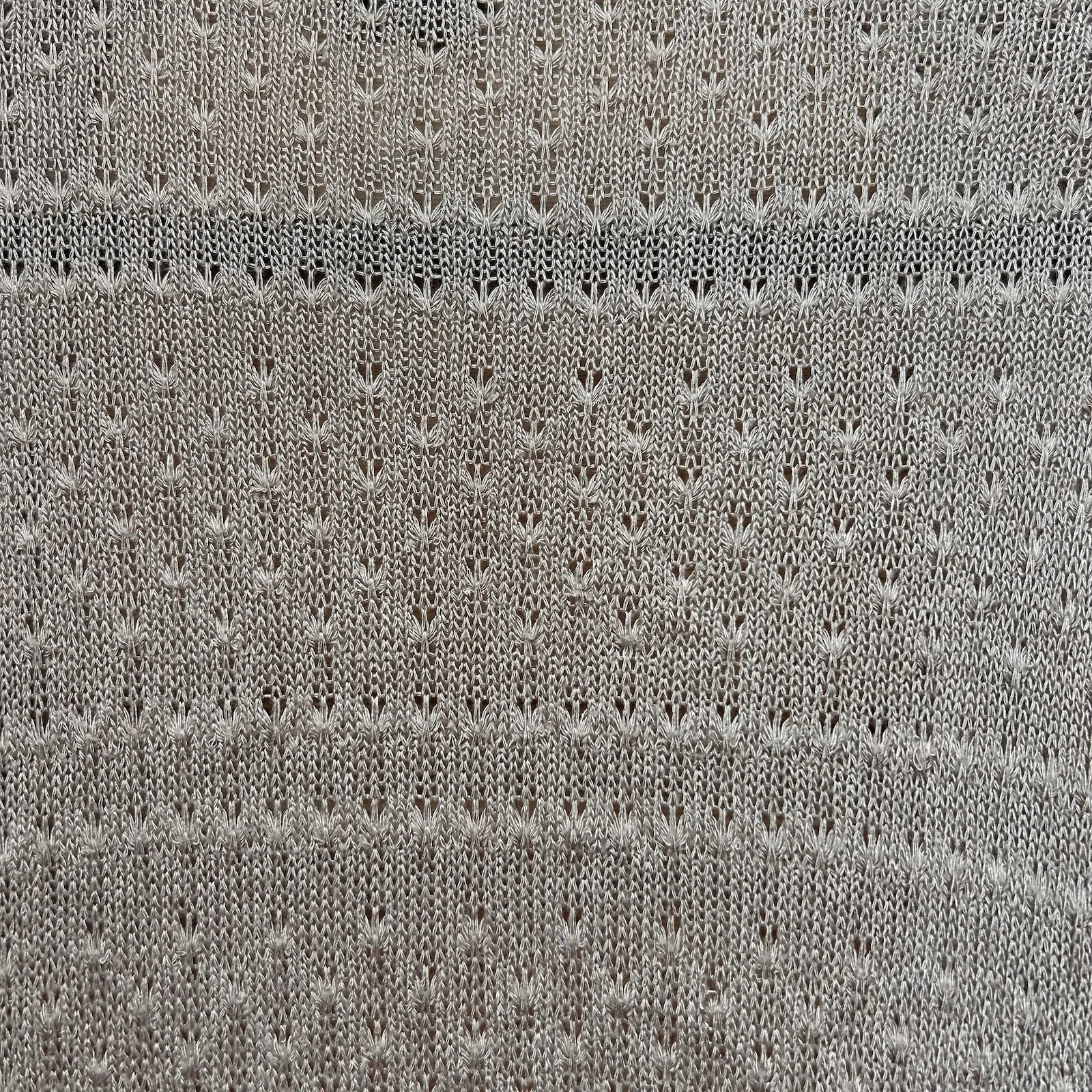 Womens Oatmeal Crochet Lace Open Cardigan Sweater Size Small Boho Hippie Cottage - Image 6