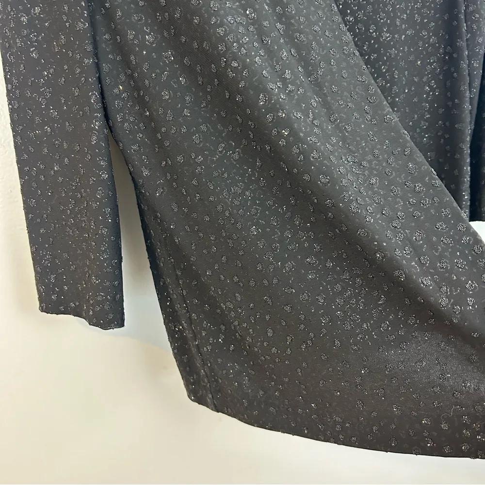 Alex Evenings Black Open Front Glitter Evening Jacket Size Large - Image 10