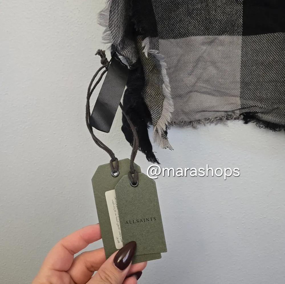 All Saints Buffalo Plaid Wool Blend Scarf - Image 3