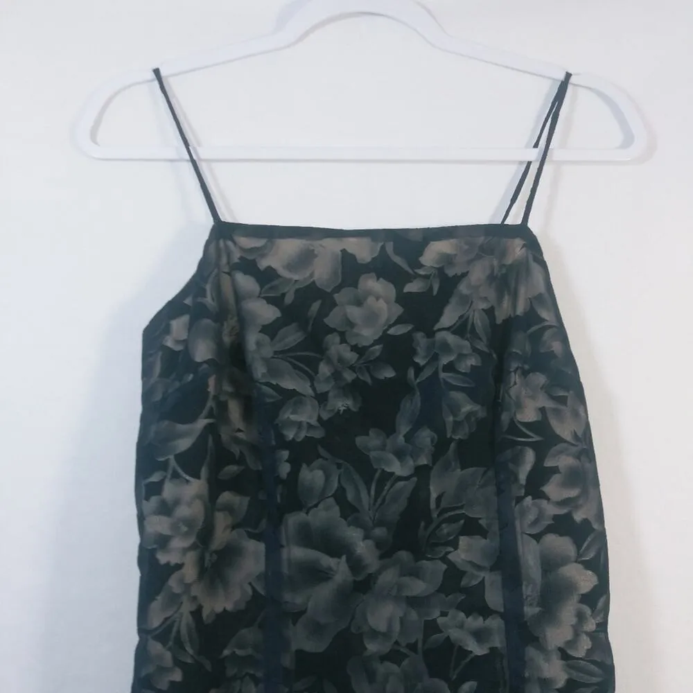 Alyn Paige Vintage Blue Dress Velour Floral Pattern Size 7/8 - Image 3