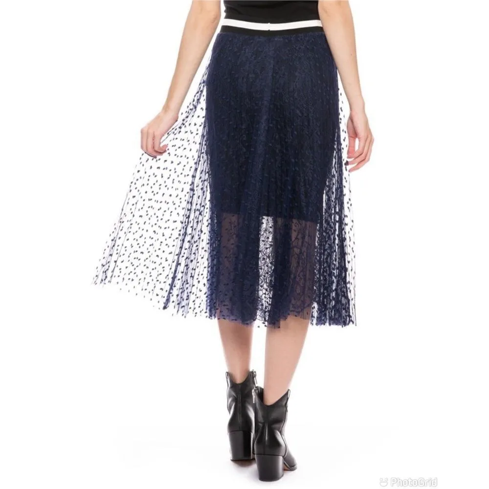 Loyd / Ford Palm Springs two layer mesh and silk skirt Blue Size 4 - Image 3