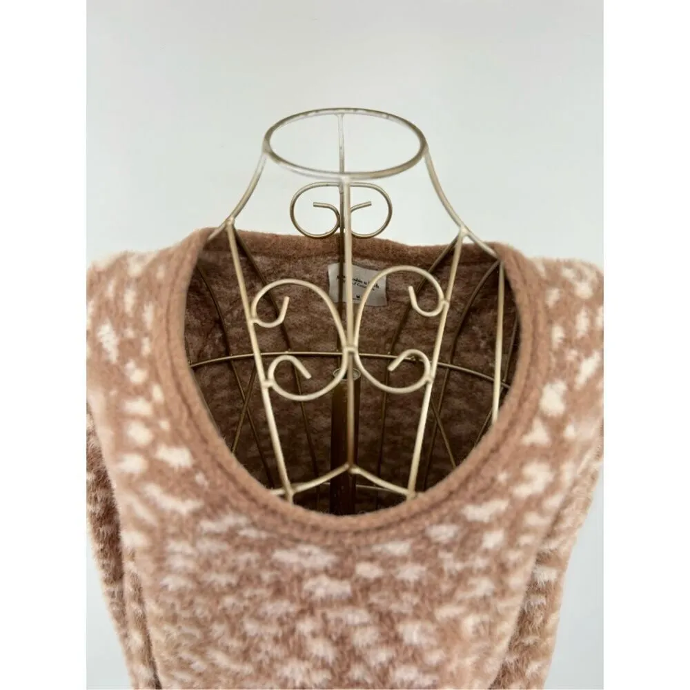 Abercrombie soft a&f cheetah print tan v neck sweater size medium - Image 11