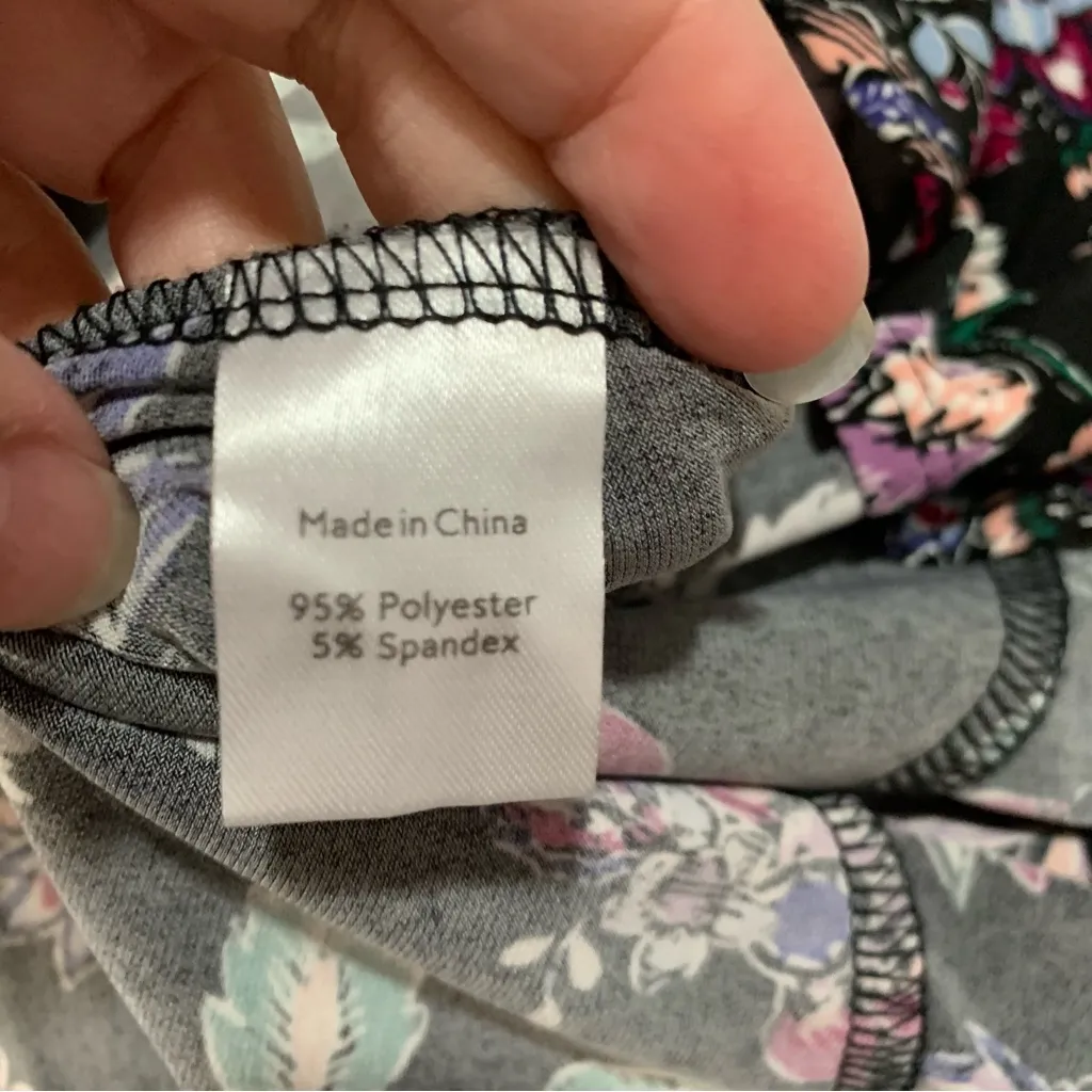 Leota size large black floral knee length dress tie waist stitch fix faux wrap - Image 9