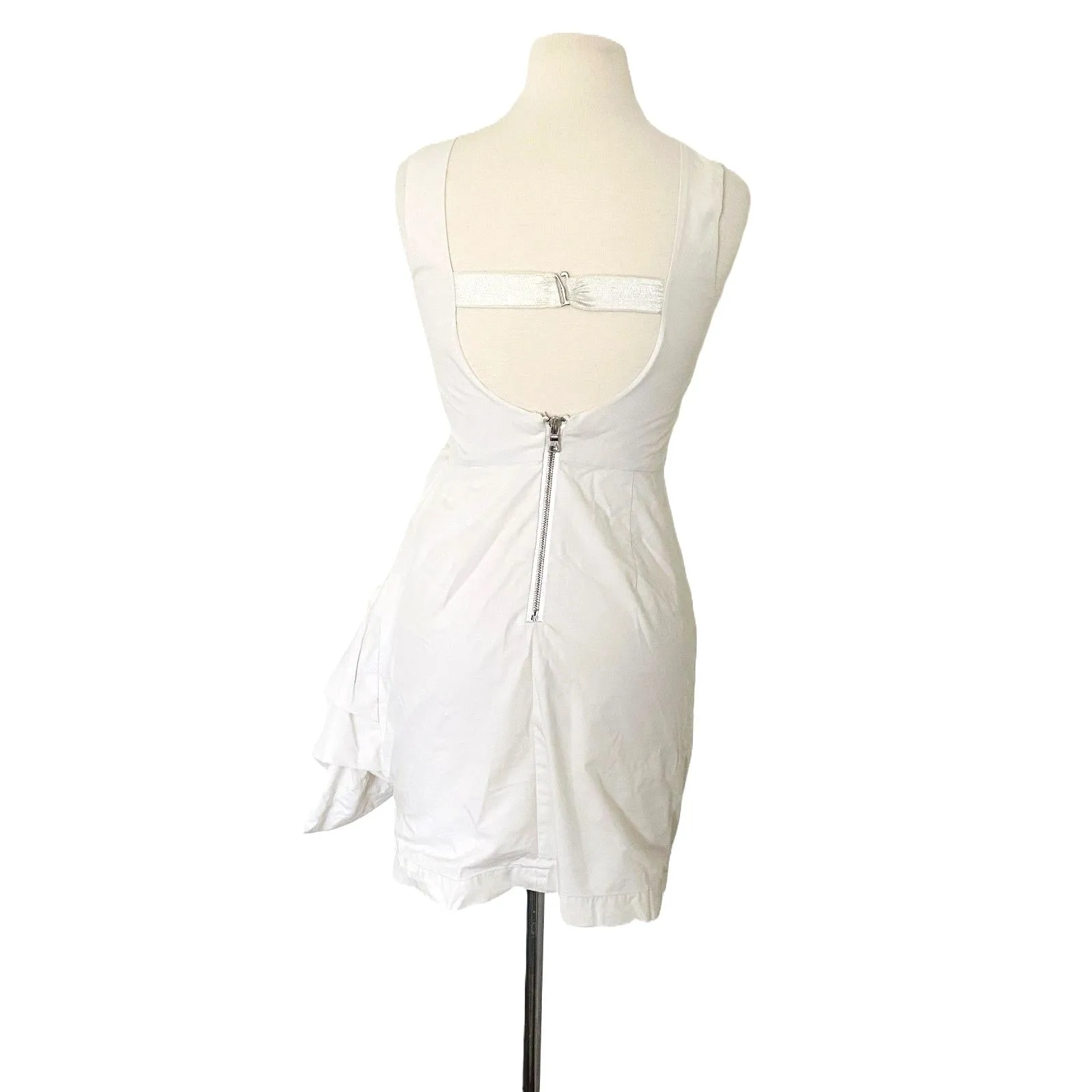 ALICE + OLIVIA Bateau Neckline Mini Sleeveless Dress Ruffle Embellish 4 - Stain - Image 12