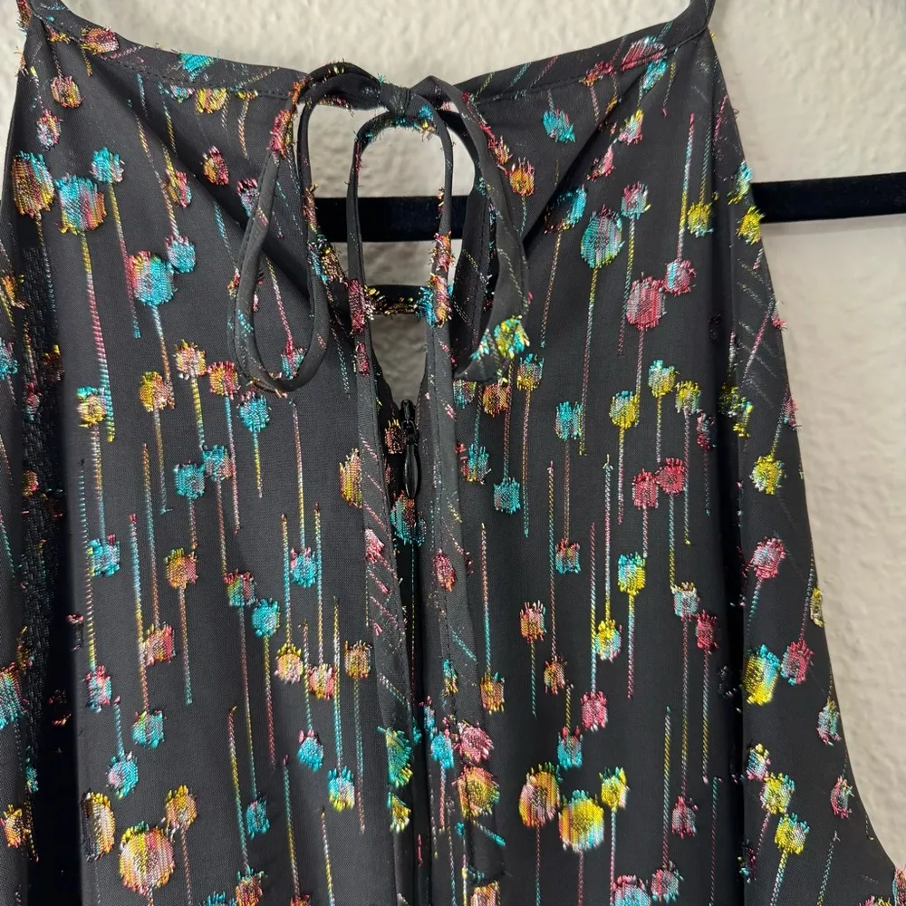 New Anthropologie Eva Franco Edita Metallic Clip Dot Jumpsuit Size 6 - Image 5