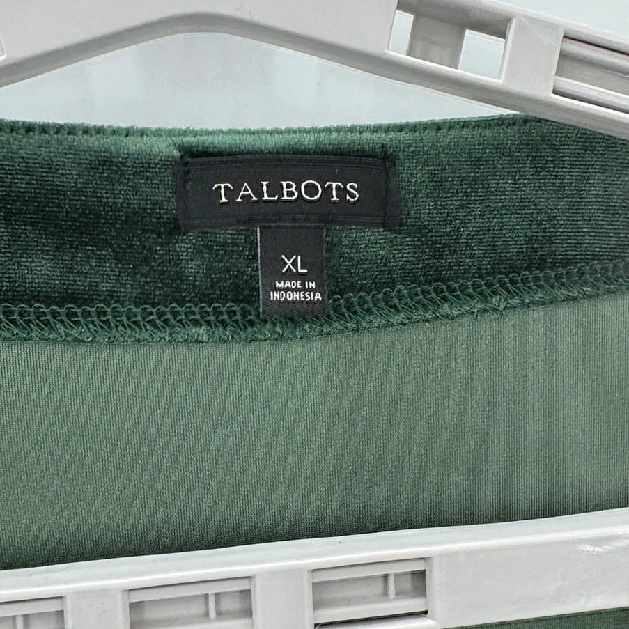 Talbots green velvet ruched faux wrap top size xl holiday formal chic classy - Image 4