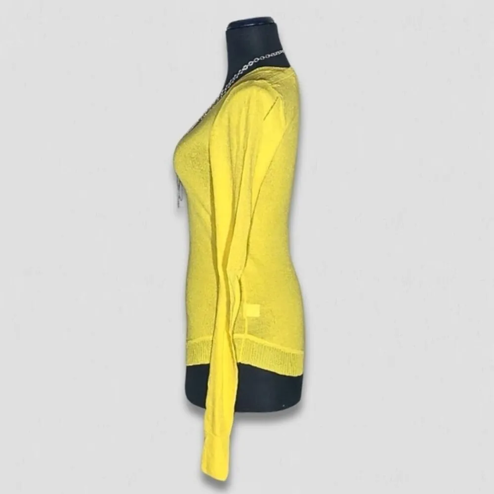 Marc by Marc Jacobs Yellow Silk Blend Knit Sweater Small - Image 4