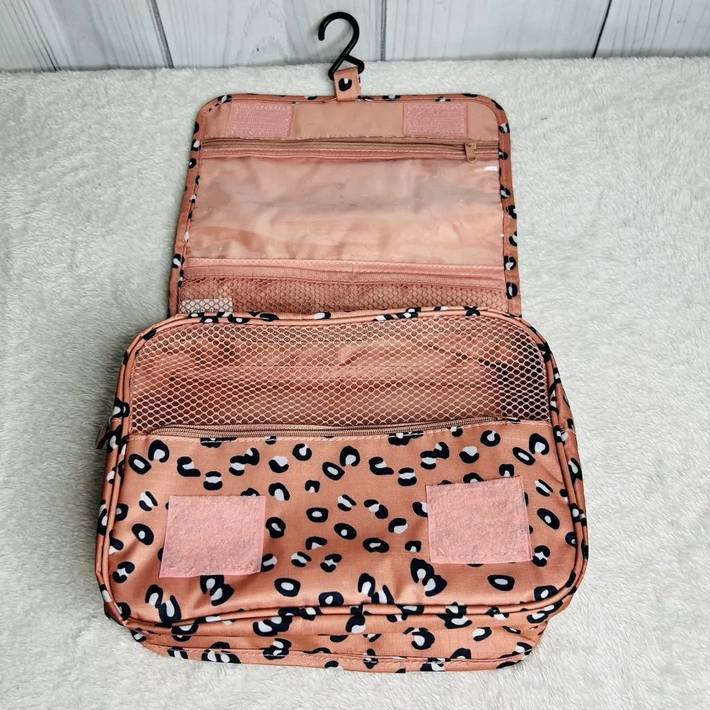 Mossio Hanging Toiletry Bag Large Cosmetic Makeup Travel Animal Print Pink - Image 4