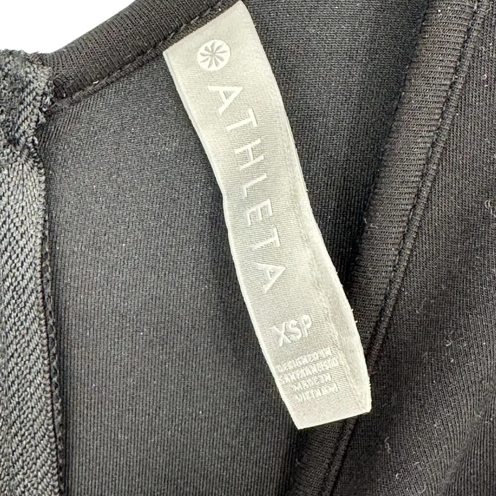 ATHLETA | XSP | En Route Black Sleeveless Pleated Zip Back Scuba Mini Dress - Image 6