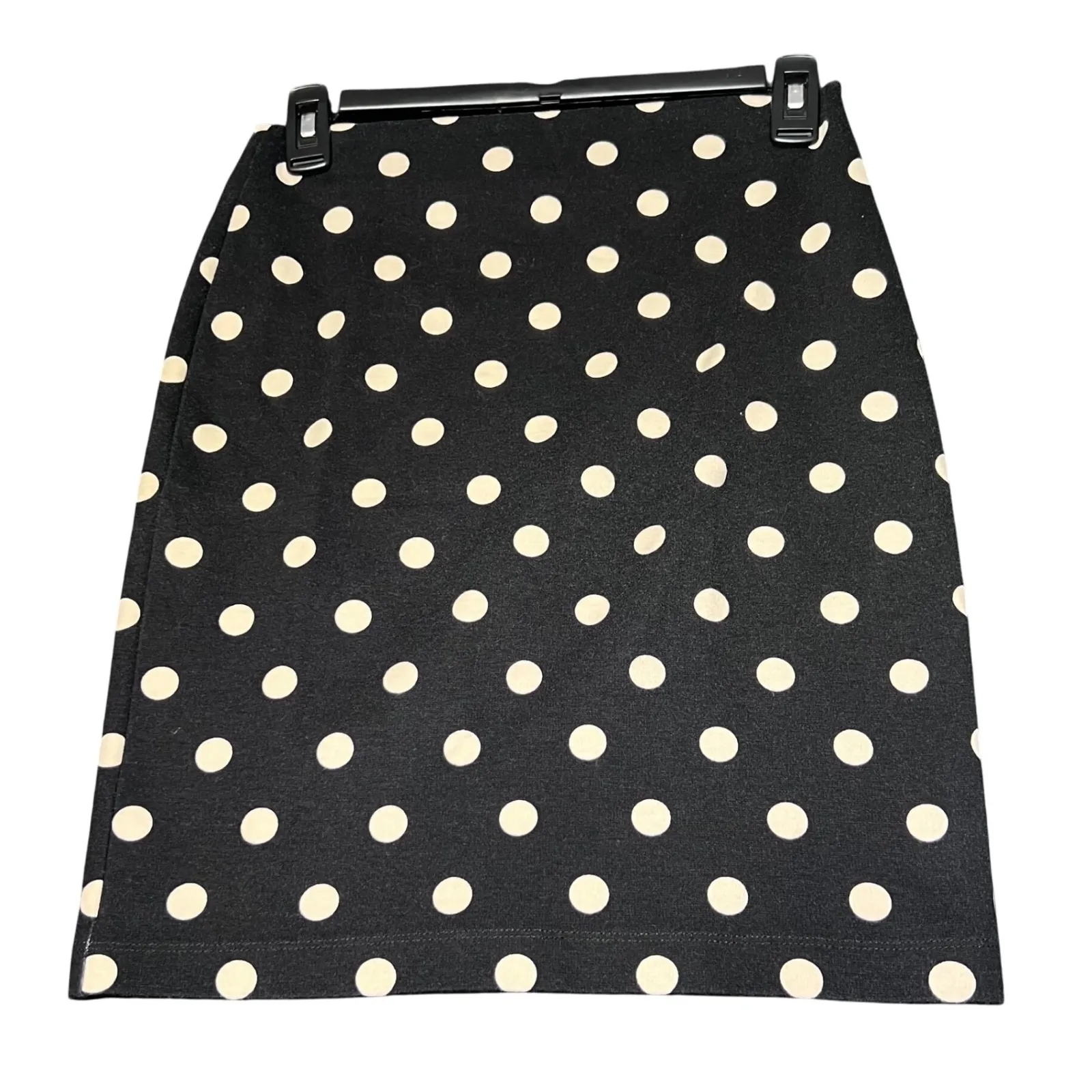 Ann Taylor Mini Skirt Womens XXS Petites Black Polka Dot Stretch Chic Casual - Image 2