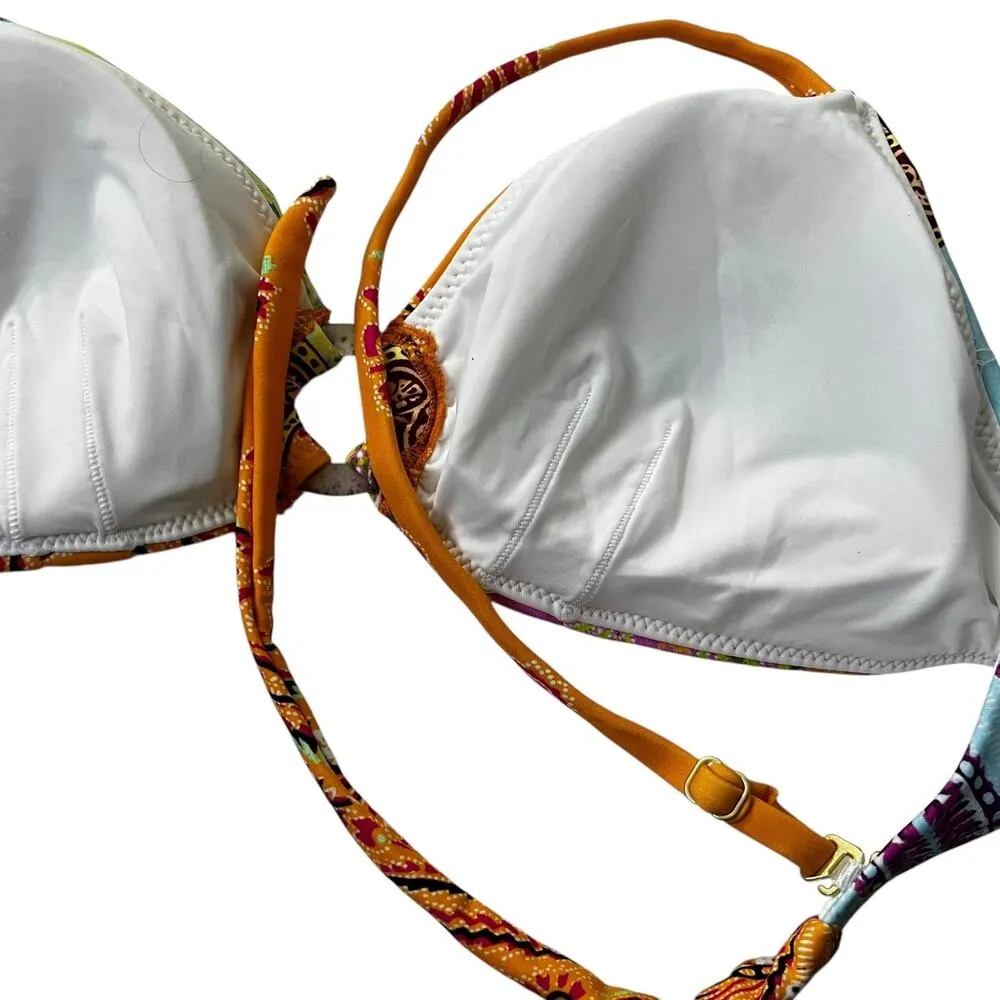 Boteh Multicolor Bikini Tops w/ Pads Women Swimsuit Size Small | 10 - Image 2