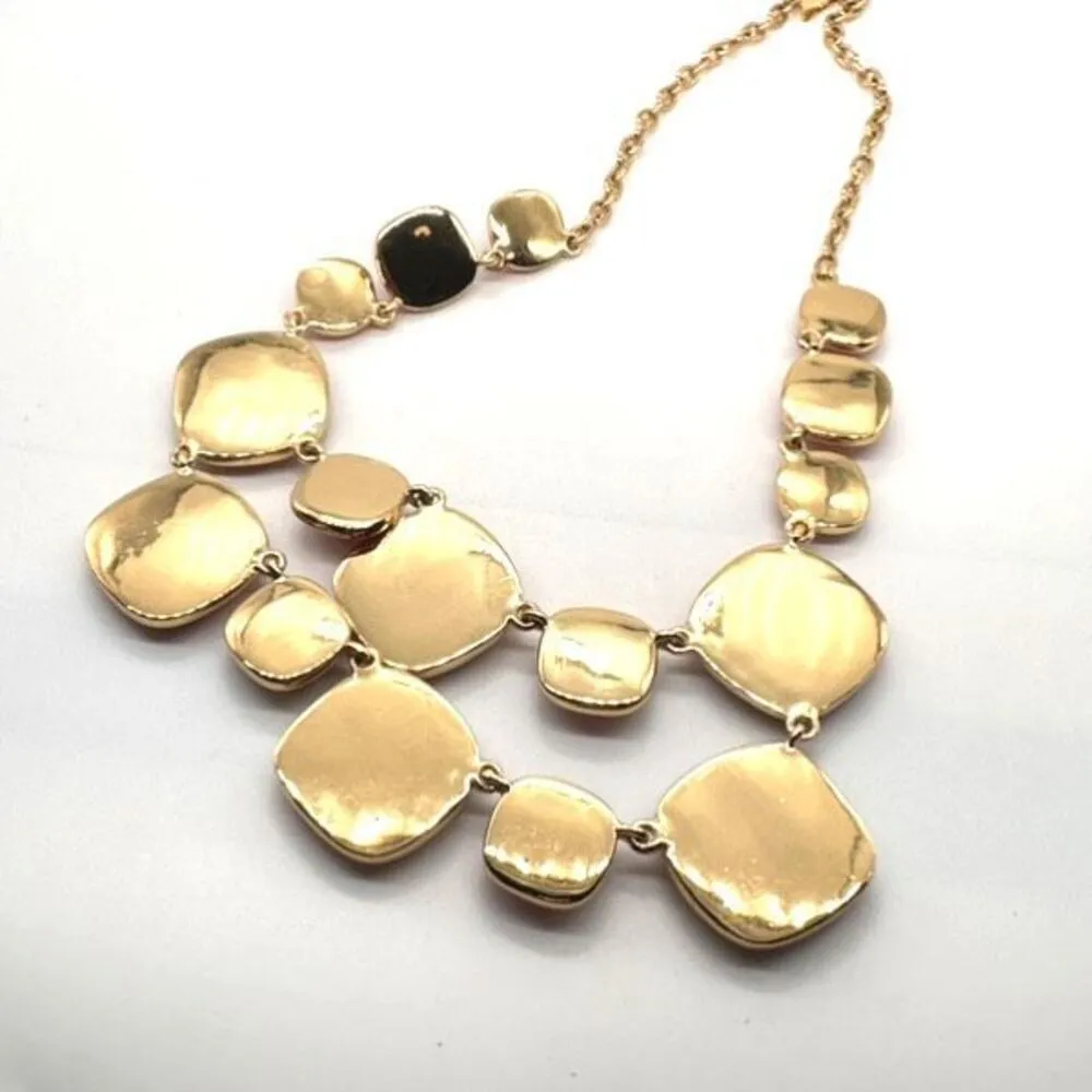 KATE SPADE New York Gold Tone Pink Red & Gold‎ Cluster Layered Bib Necklace - Image 6