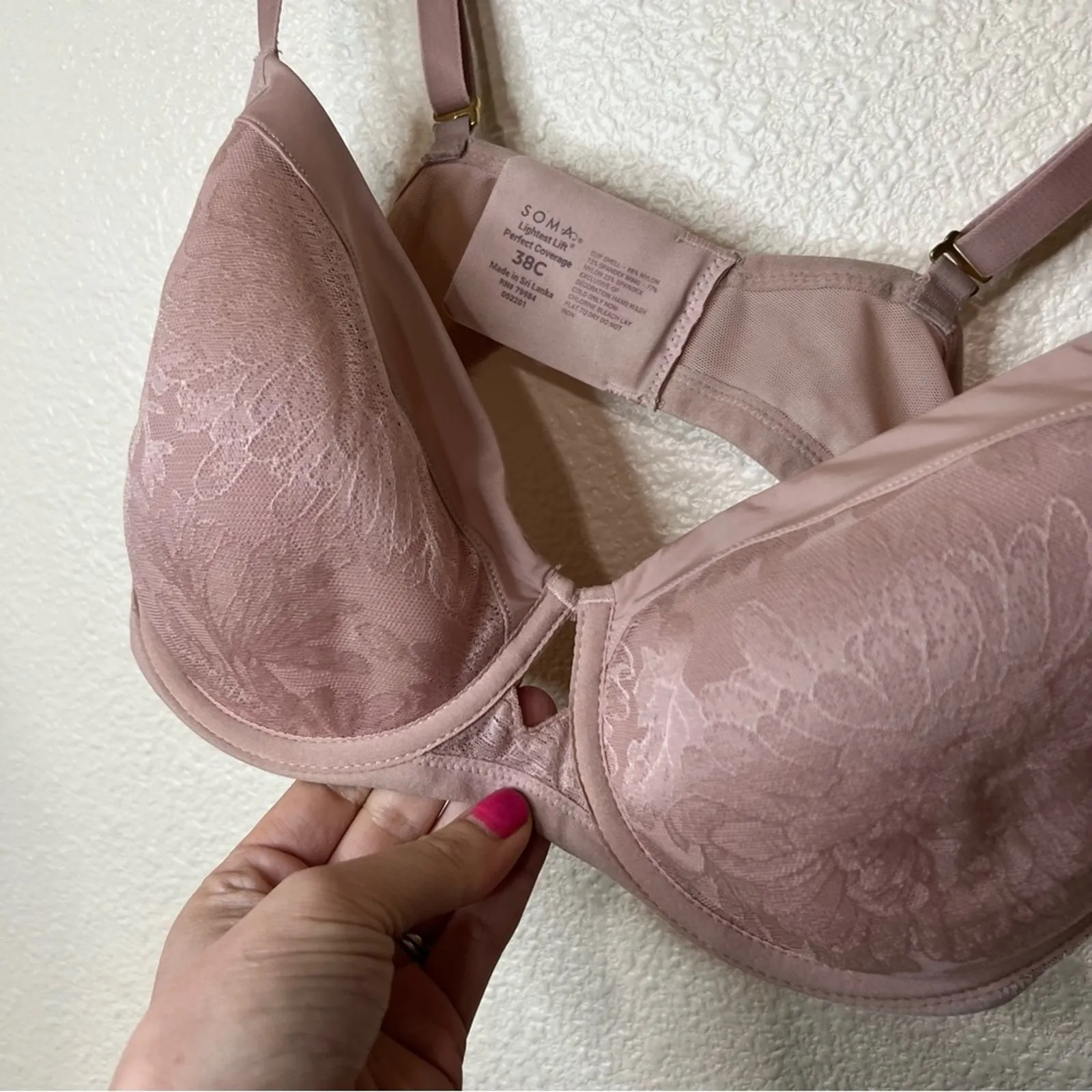 Soma 052201 light brown lace lightest light prefect coverage bra 38C - Image 3