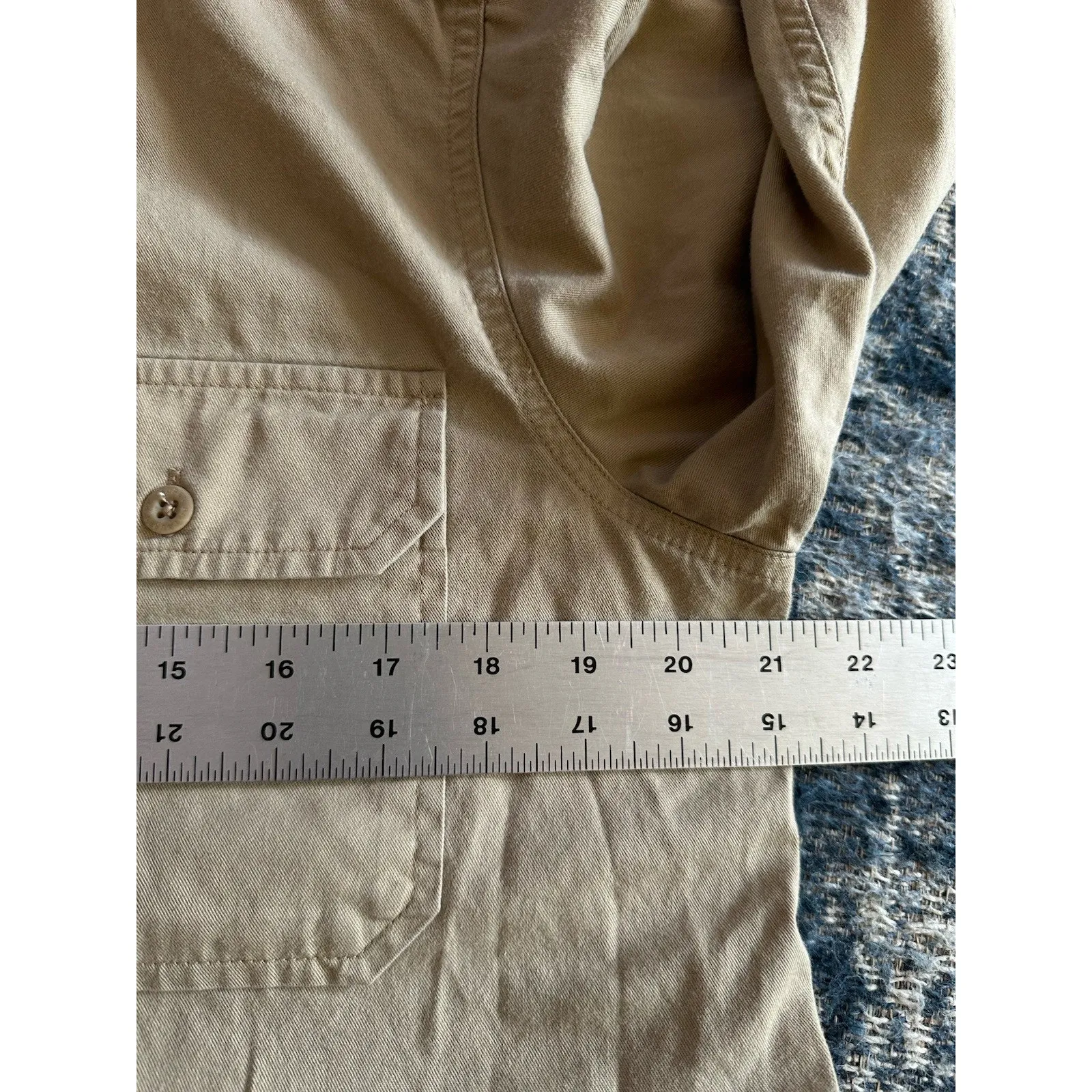 Lauren Ralph Lauren Shirt LargePetite Beige Safari Hunting Fishing Cargo Vintage Size undefined - Image 7