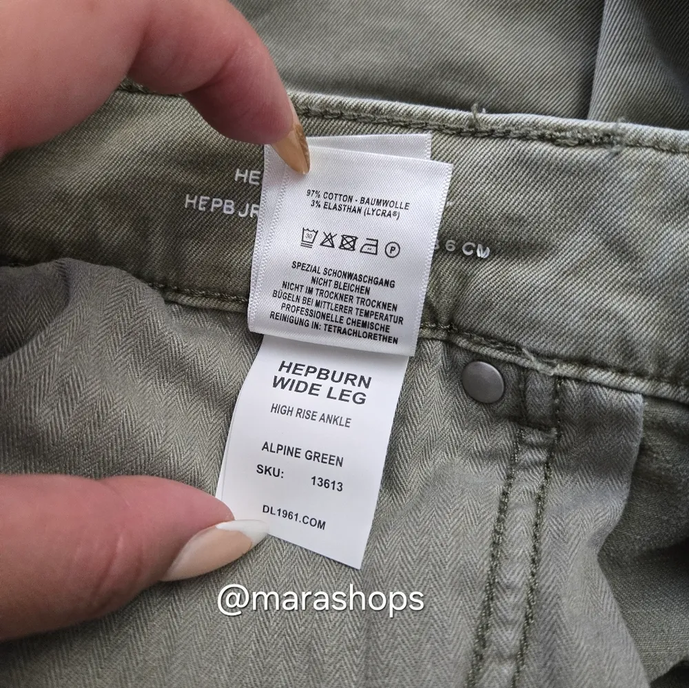 DL1961 Hepburn Wide Leg Vintage Pants in Alpine Green - Image 9