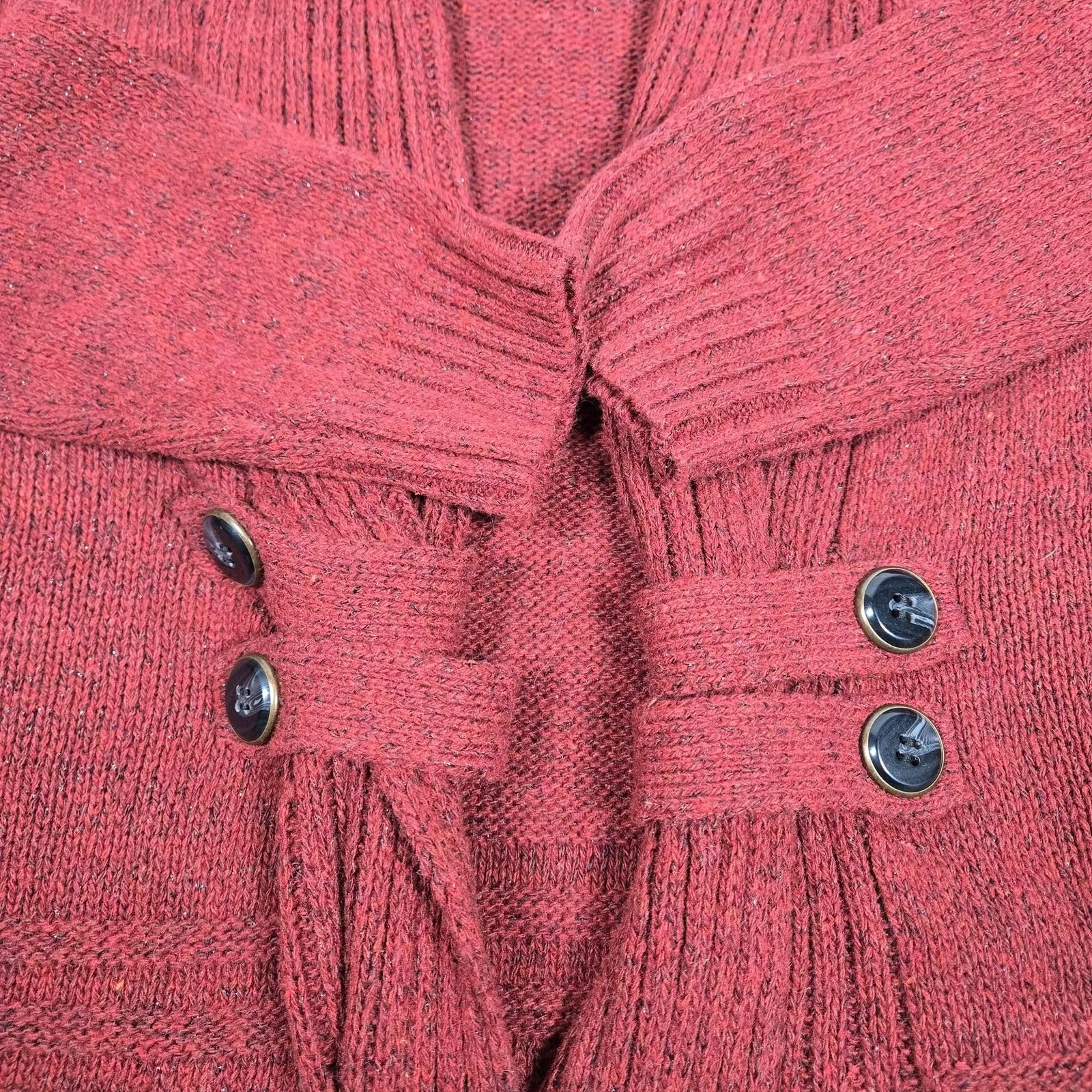 Fortune & Ivy Raiden Tab Metallic Button Detail Open Front Cardigan Rust M NIB - Image 6
