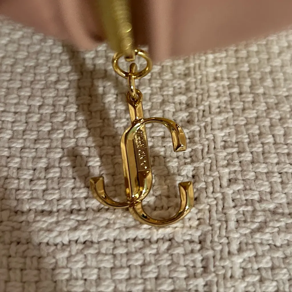 Jimmy Choo Parfums Blush Pink and Gold Glitter Makeup Travel Bag Zip Up Purse - Image 5