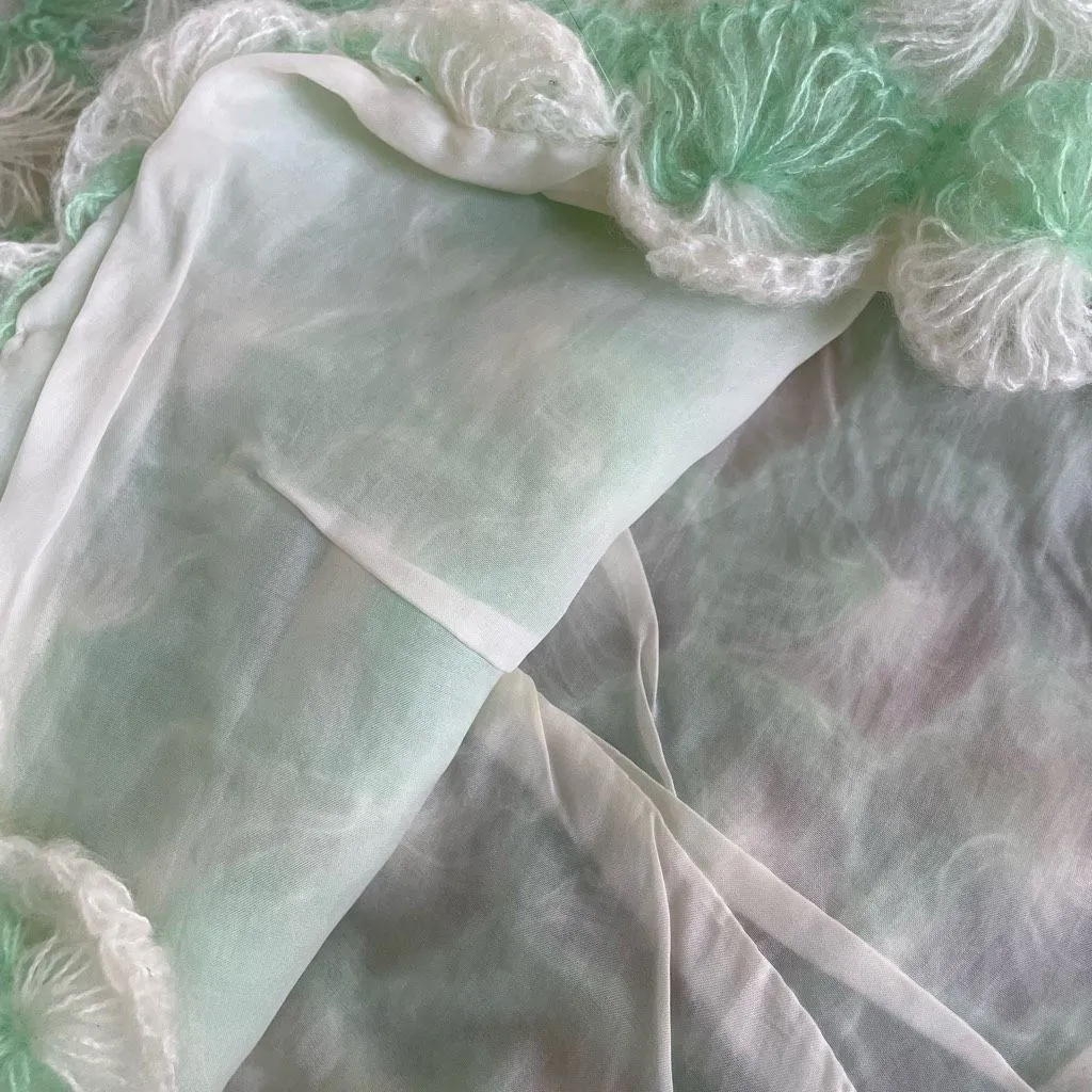 Vintage 60s Jane Hunter Seafoam Green White Back Zip Sleeveless Sweater S - Image 8