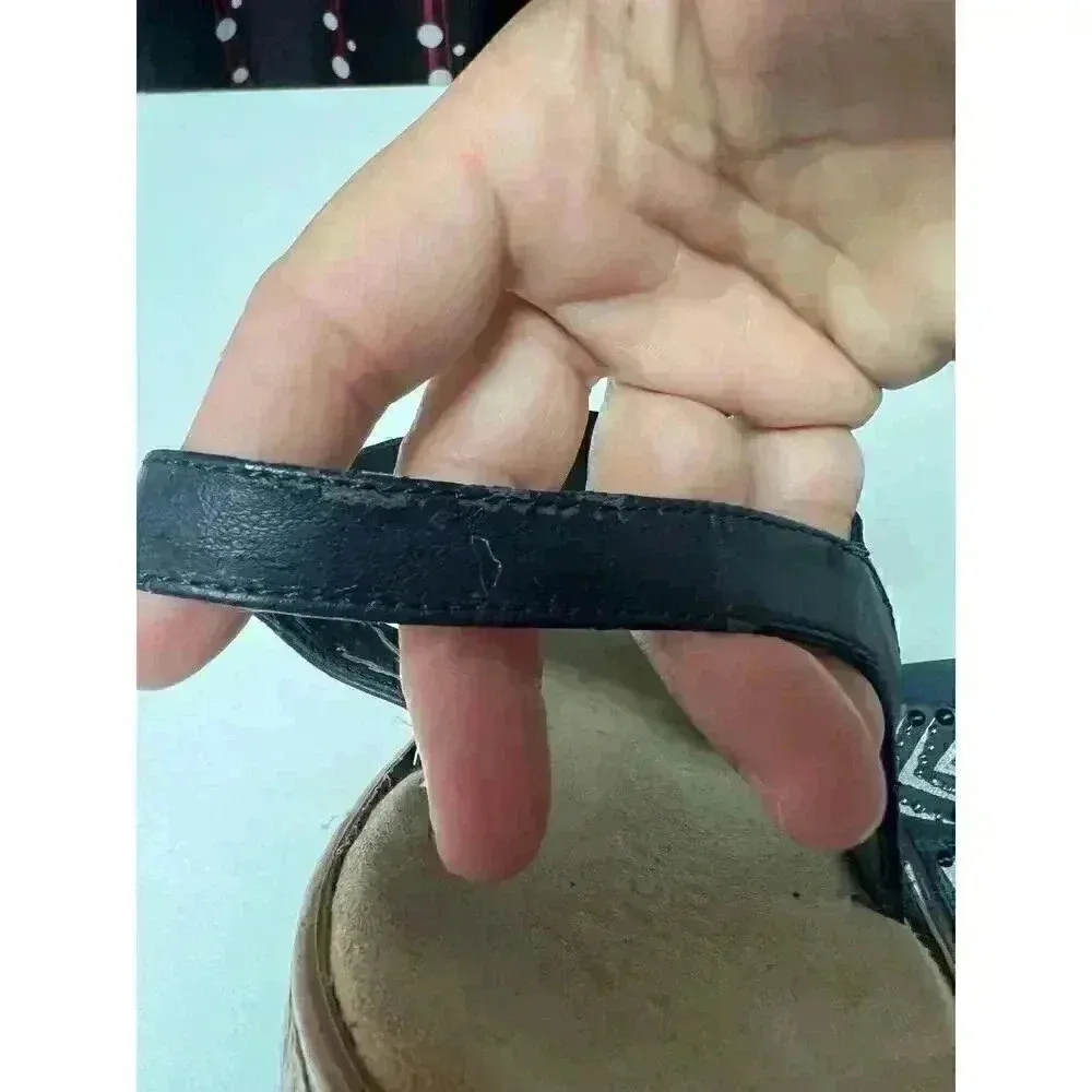 Rieker Women's Blue Beaded Embroidered Strap Sandal Size 39/8 - Image 12