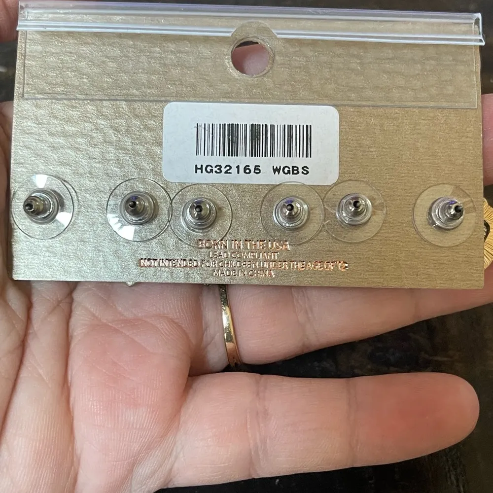 Two Tone Set of 3 Pairs of Horse Equestrian Theme Stud Earrings - Image 2