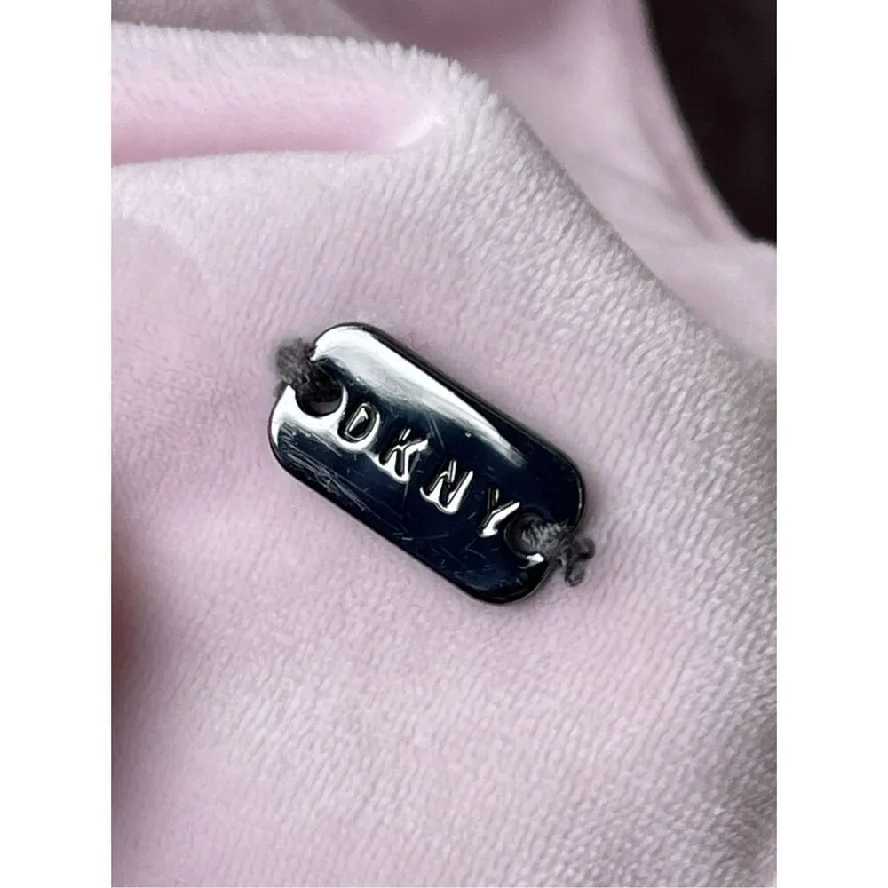 DNKY women’s size medium pink velour pullover hoodie athleisure wear casual . - Image 7