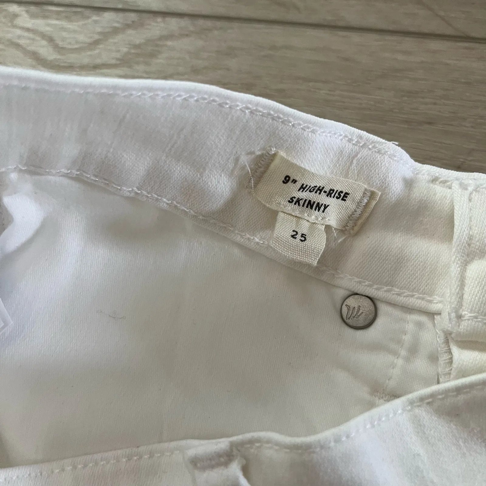 Madewell Women’s Pure White Mid-Rise Skinny Jeans Sz 25 - Image 6