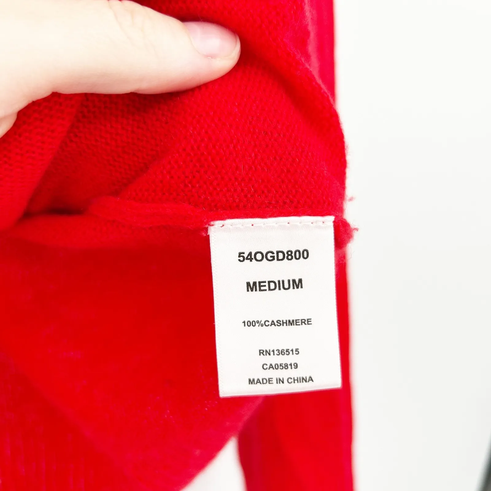 OGD One Grey Day Red 100% Cashmere Quiet Luxury Crew‎ Neck Sweater Womens Size M Size M - Image 3