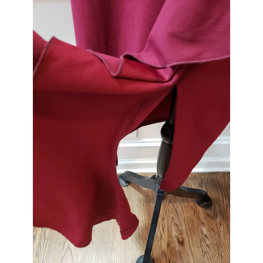 Knitee Wrap Dress Womens 2XL Maroon Lined Stretch Ruffle Trim Back Zip V Neck Red Size XXL - Image 13