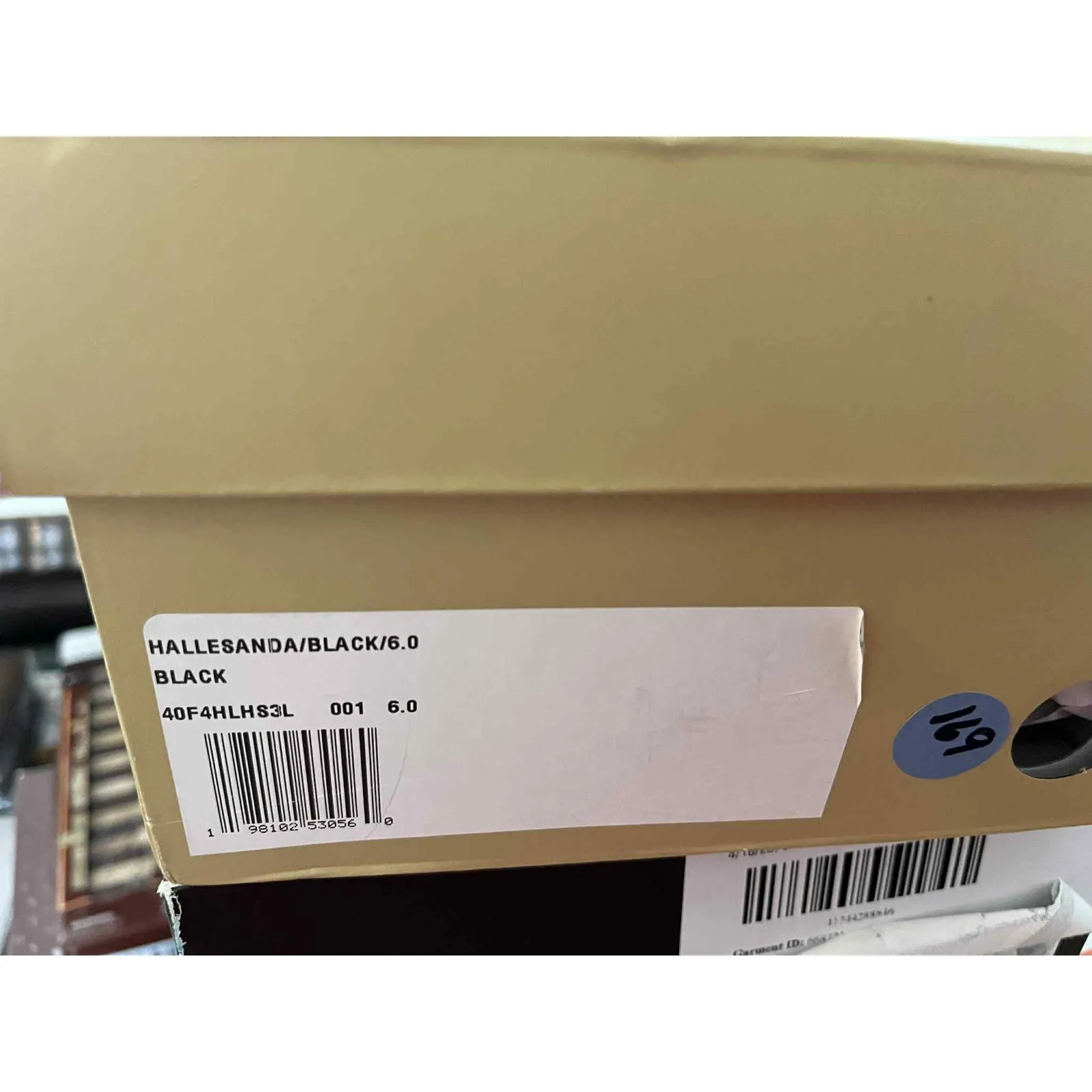 Michael Kors Halle Sandal Black Leather with Buckle Strap Gold Heels Size 6. NIB - Image 5