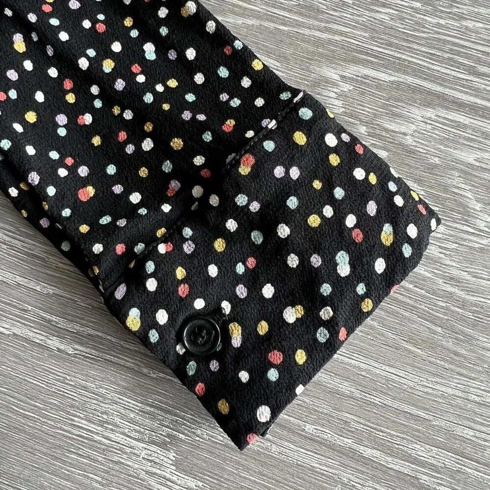 Reformation Womens Small Colorful Polka Dot Button Down Long Sleeve Shirt - Image 10