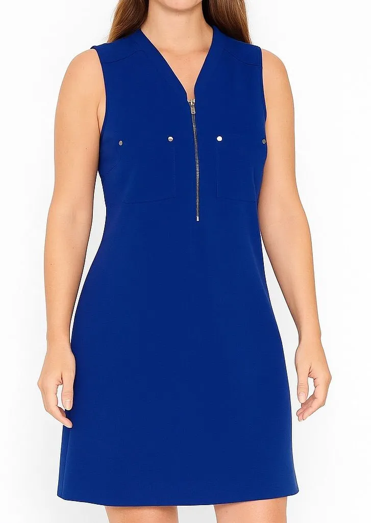 New York and Company Blue Sleeveless Dress Size Medium - Image 1