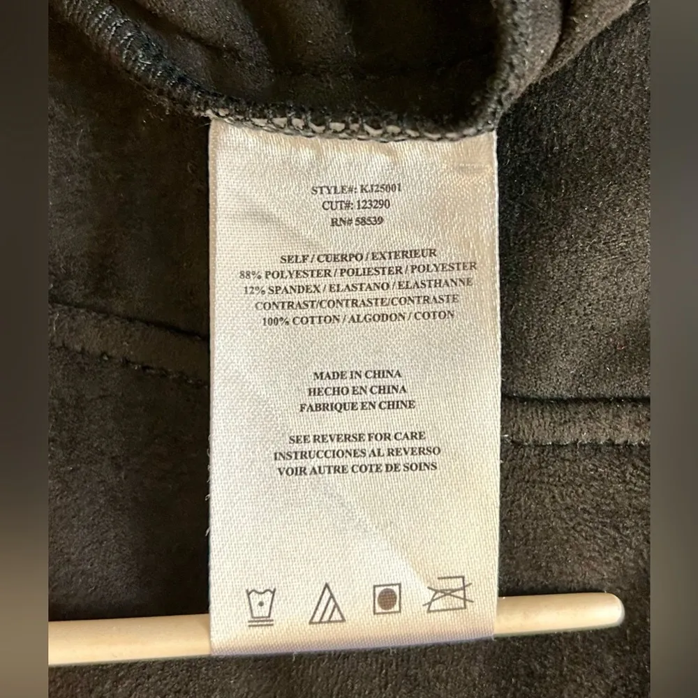 Kut From The Kloth Tayanita Faux Suede Waterfall Moto Jacket in Black Size Lg - Image 10