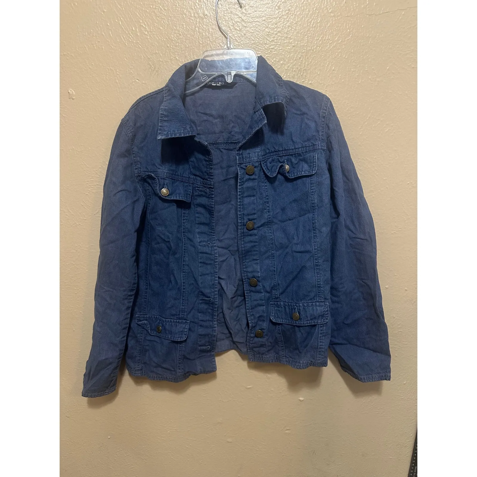 Chadwicks Women's Blue Denim Jacket Size 4‎ Button Front Pockets Casual - Image 4