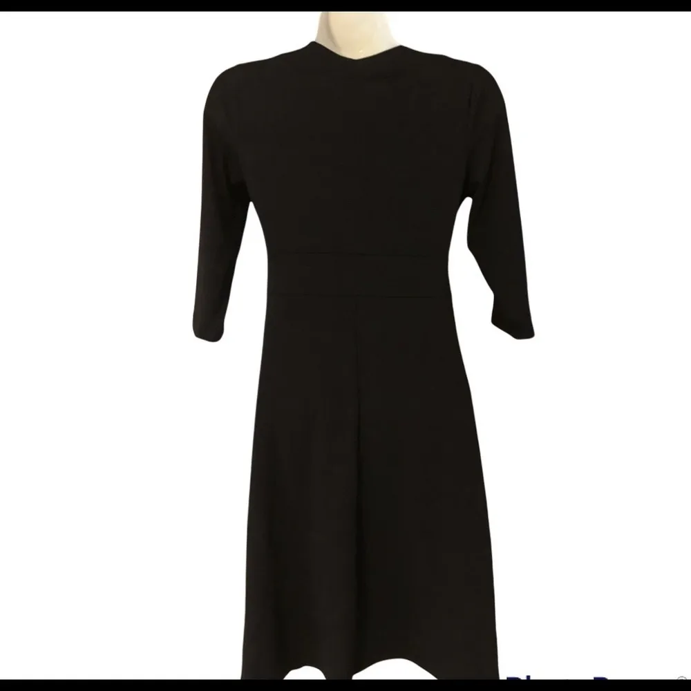 Eddie Bauer Black Knit Casual Dress 3/4 Sleeve Size S Easy Care Vacation - Image 4