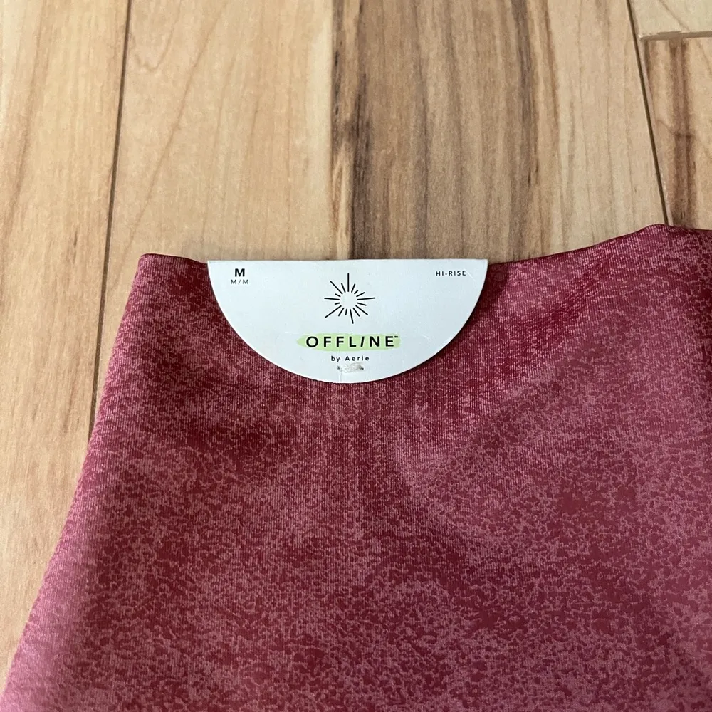 Offline By Aerie 7/8 Mauve Crossover Crackle Leggings The Hugger High Waist Med - Image 4