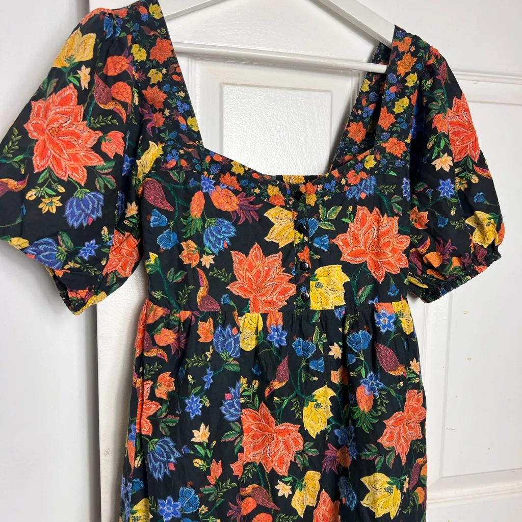Anthropologie Farm Rio Short-Sleeve Sweetheart Floral Mini Dress - Image 5