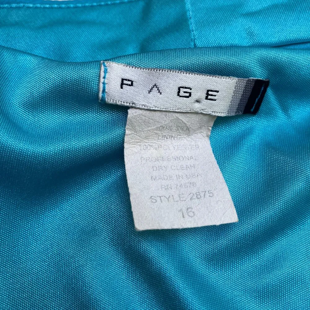 VTG Y2K Silk Halter Top Med/LG Blue Babydoll Ribbon Chiffon V Neck Coquette - Image 11